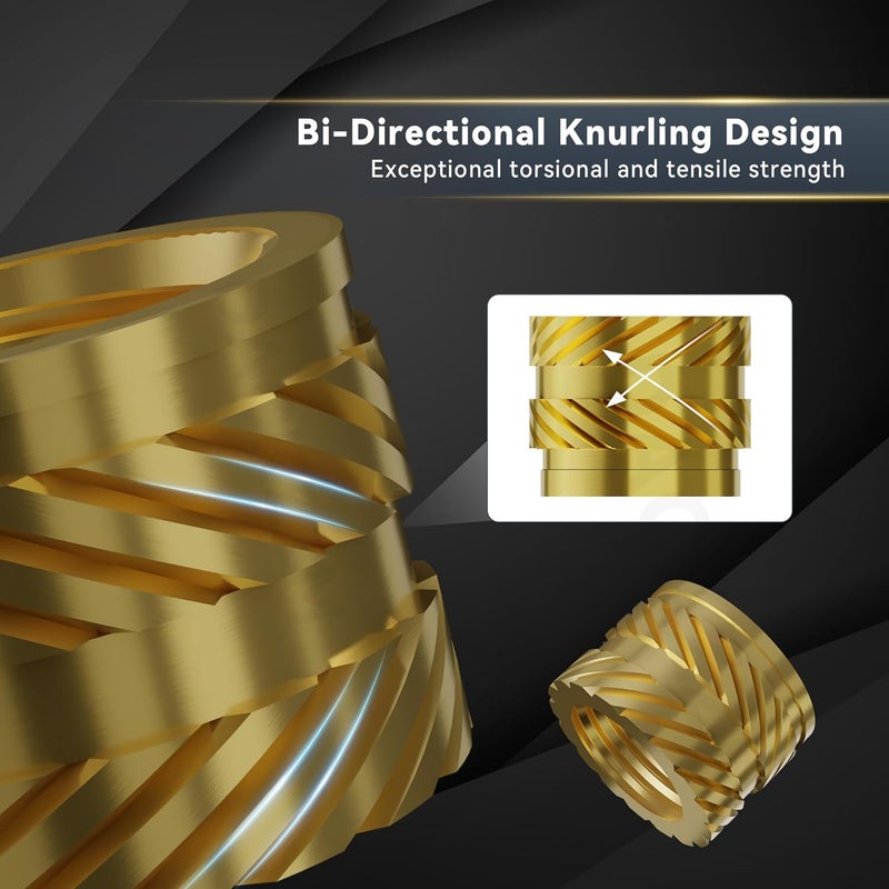 DACKZZM Heat Set Insert, M5 Threaded Inserts for Plastic and 3D Printing (50 Pieces), Brass Metric Knurled Nuts - Insert by Heat into Plastic Parts - Image 2